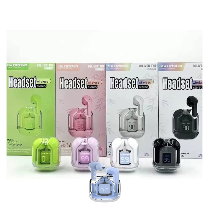 Air 31 Wireless TWS Transparent LED Digital Display Earbuds