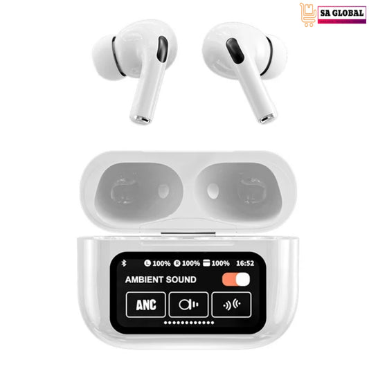 A9 Pro Screen AirPods: ANC & TWC Wireless, BT 5.4, Long Battery Life